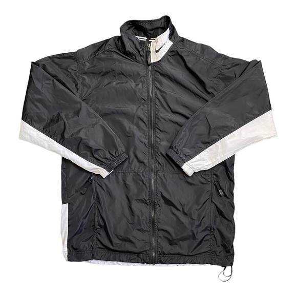 Nike Other - Vintage 90s Nike Track Jacket Black White embroidered swoosh Monochrome Small